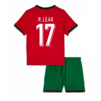 Portugal Rafael Leao #17 Replica Home Minikit Euro 2024 Short Sleeve (+ pants)